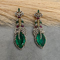 Varenya Doublet Earrings- Emerald Green and Ruby
