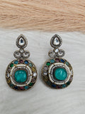 Mahvi Doublet Earrings- Aqua Green