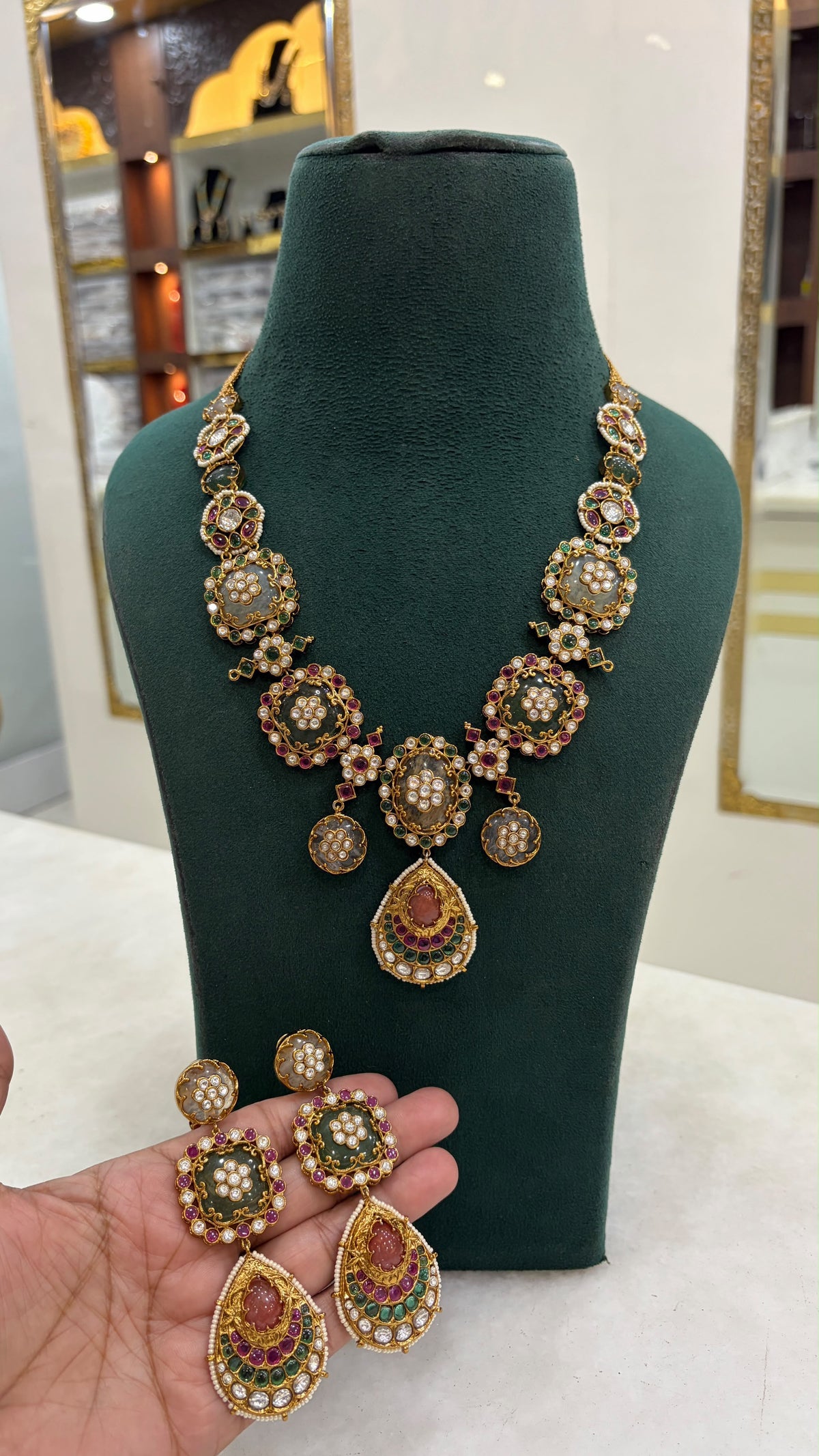 Emari Sabya Heritage Inspired Long Necklace Set- Multi