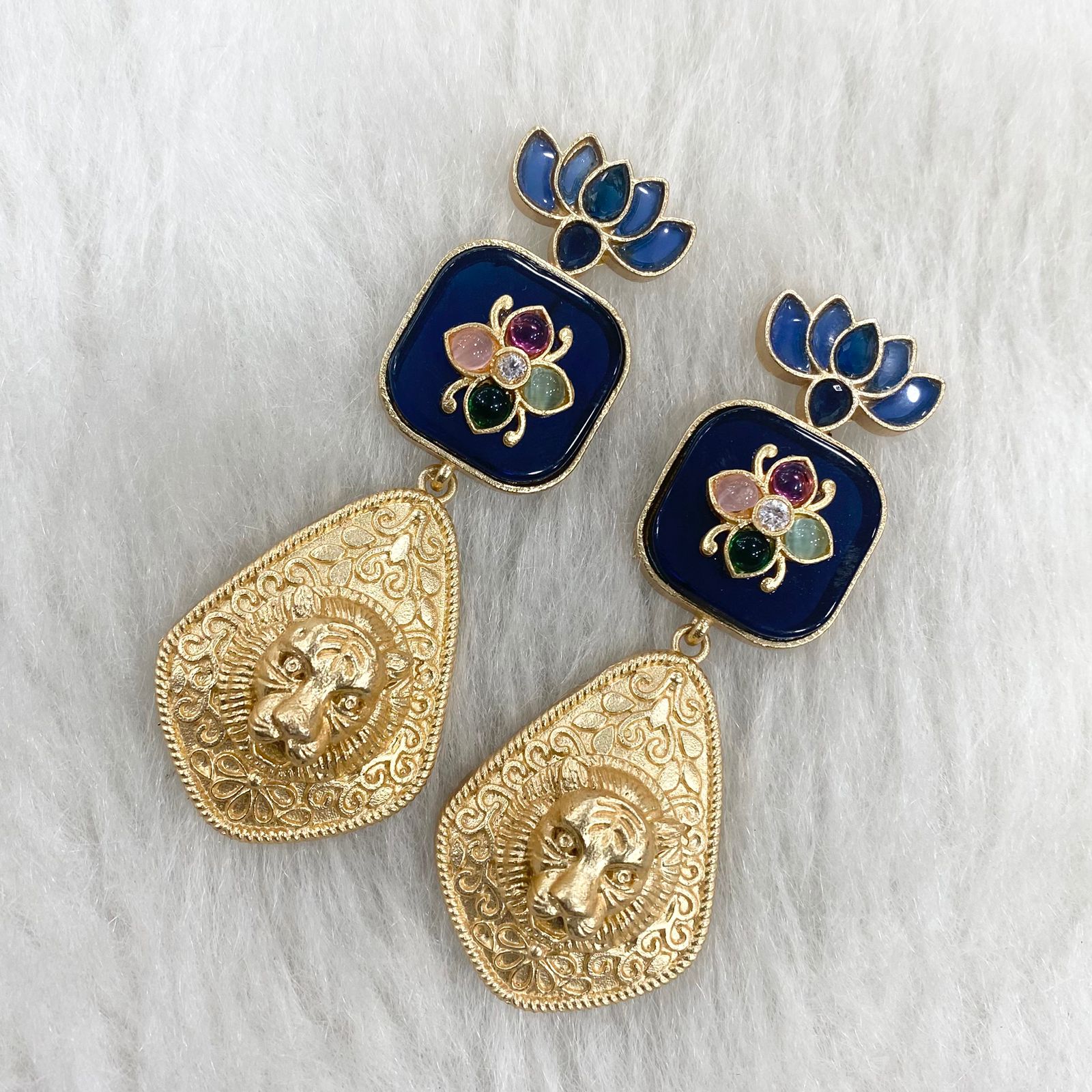 Baghi Fusion Earrings - Blue