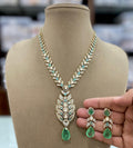 Deepika Inspired Bella Doublet Necklace Set - Mint Green