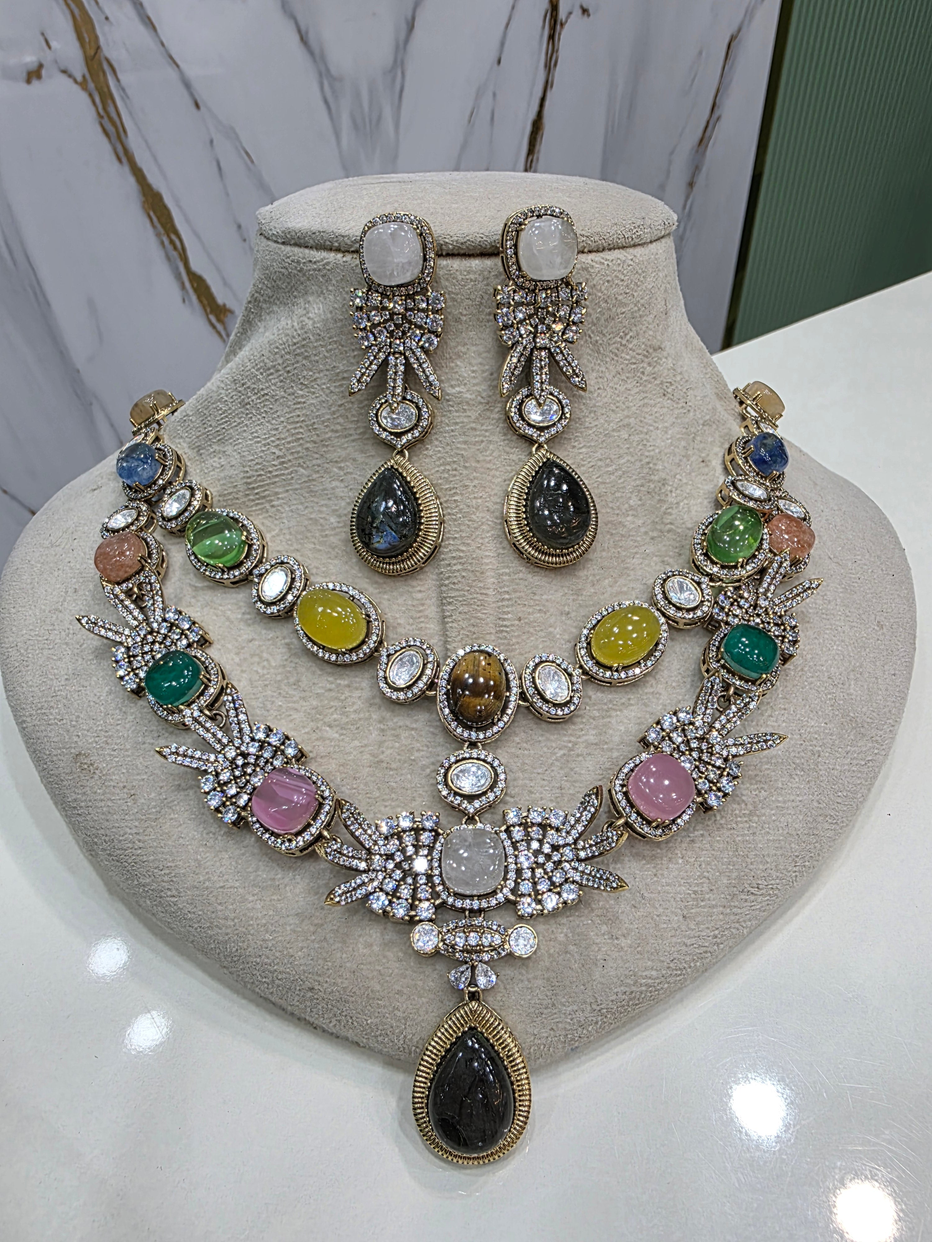 Senorita Sabya Inspired Double Layer Necklace Set