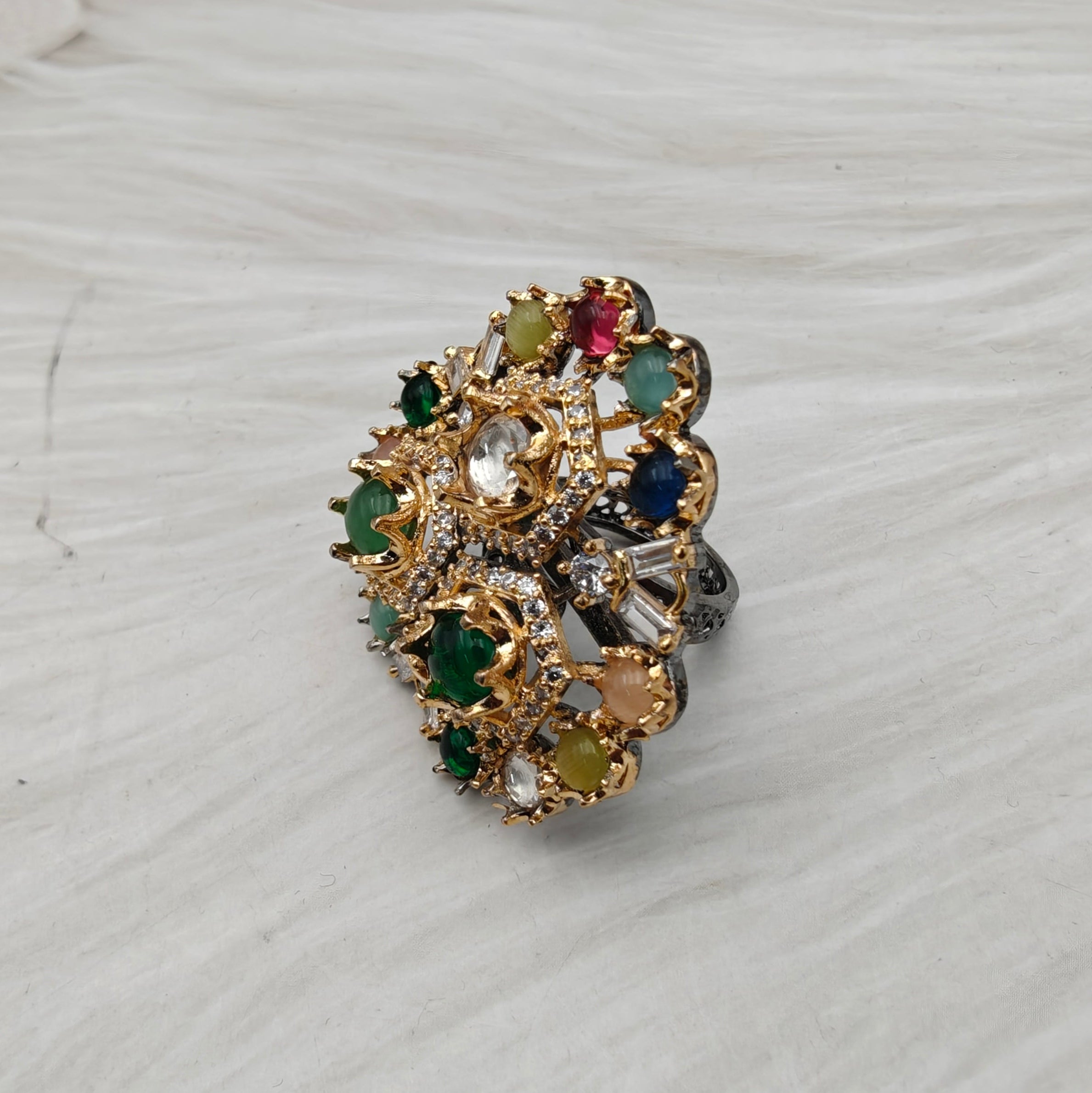 Sabya Inspired Rangtarang Adjustable Ring - Multi