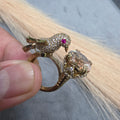 Arohi Bird Adjustable Ring- Champagne