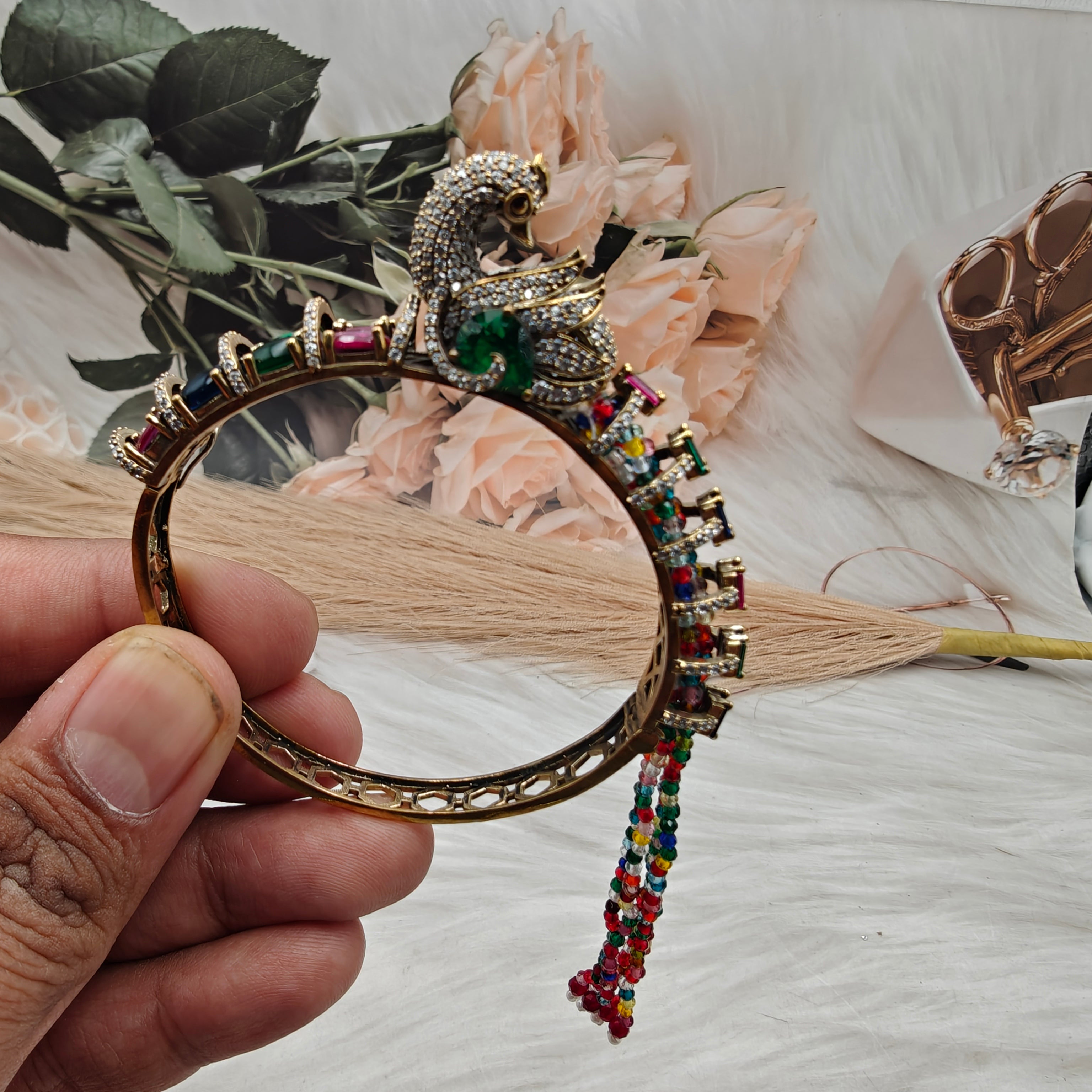 Mayuri Victorian Finish Openable Bracelet- Multi