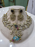 Mrigaya Vantara edit Sabya Inspired Statement Necklace Set- Neutral Multi