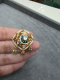 Chandani Heritage Brass Adjustable Ring - Green
