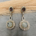Mashooba Sabya Inspired Gemstone Earrings- Wine and White