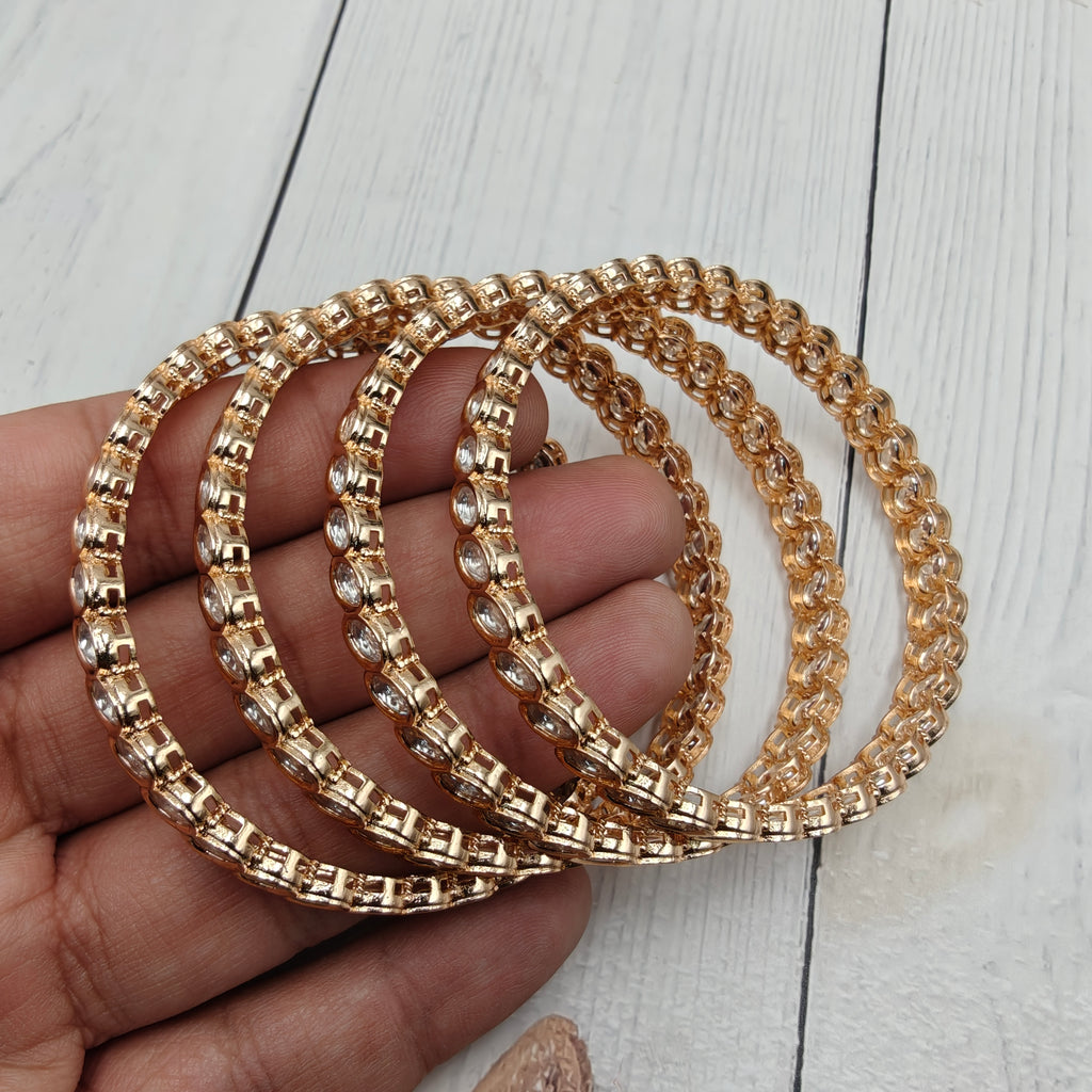 Tripti Moissanite Sleek Bangles- Set of 4