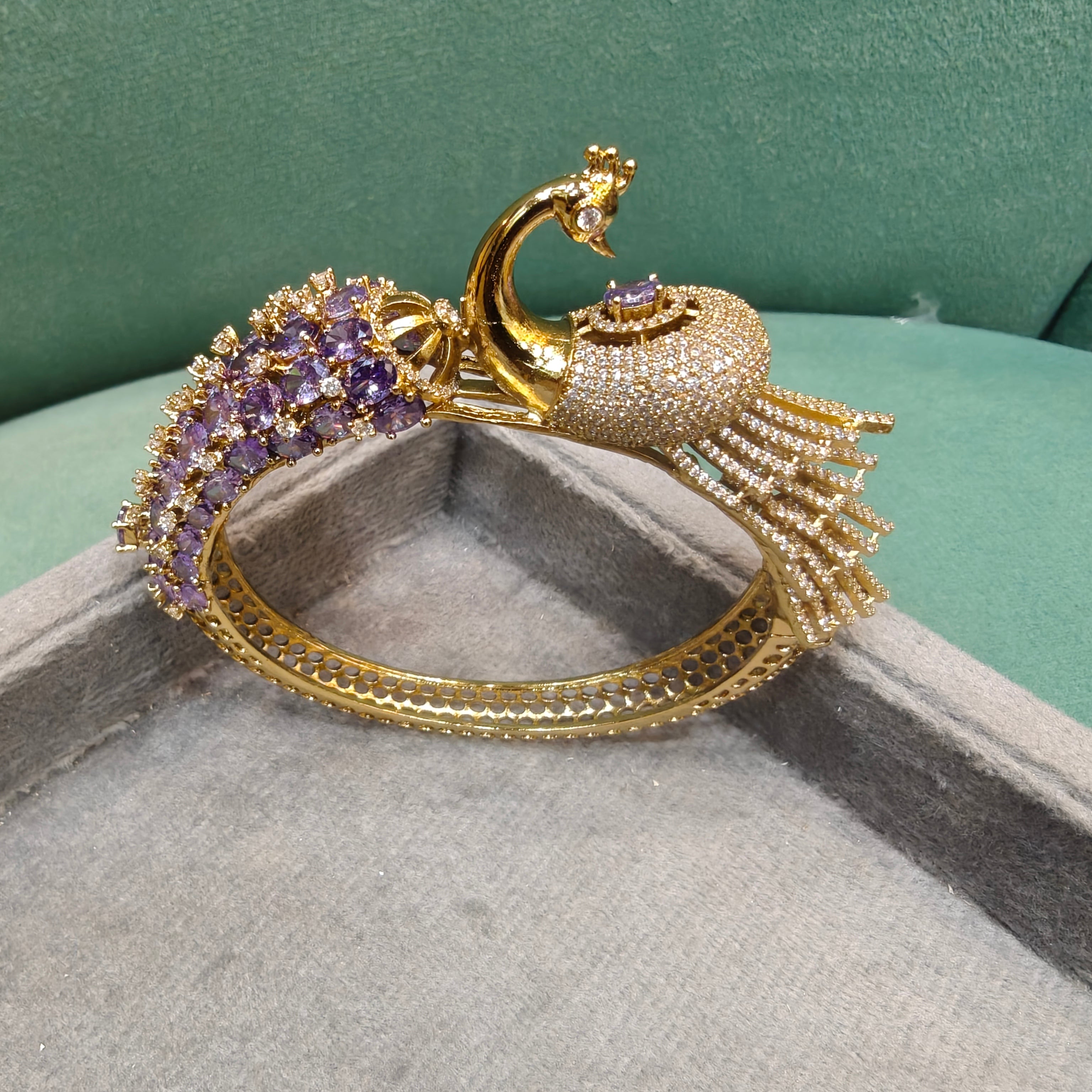 Mayura 3D Layer Openable Bracelet- Purple