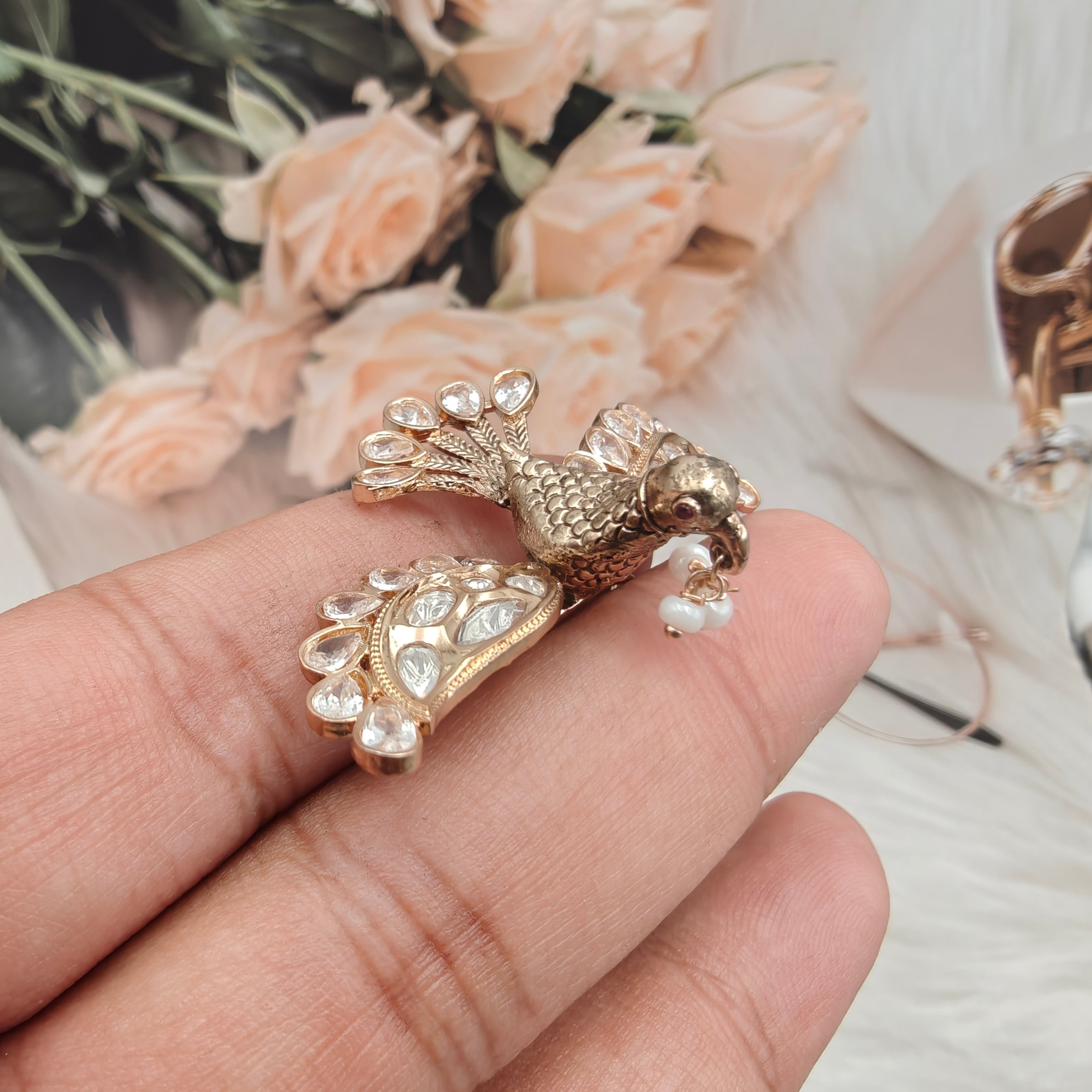 Bird Moissanite Adjustable Ring- White