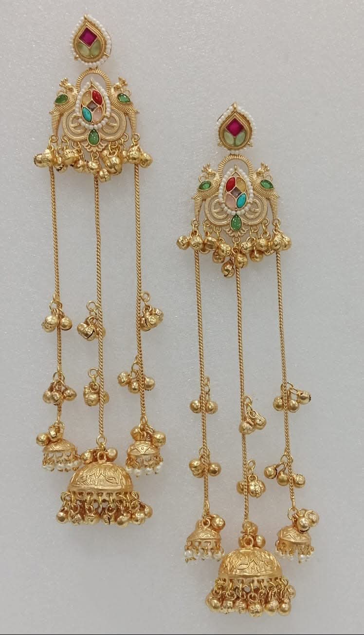 Handcrafted Zaira Kashmiri Brass Fusion Earrings- Multi