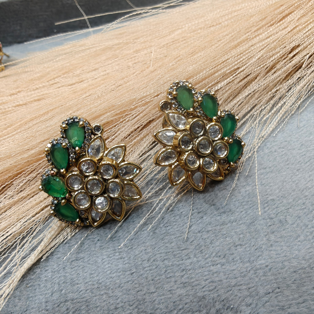 Tanvika Moissanite Studs- Green