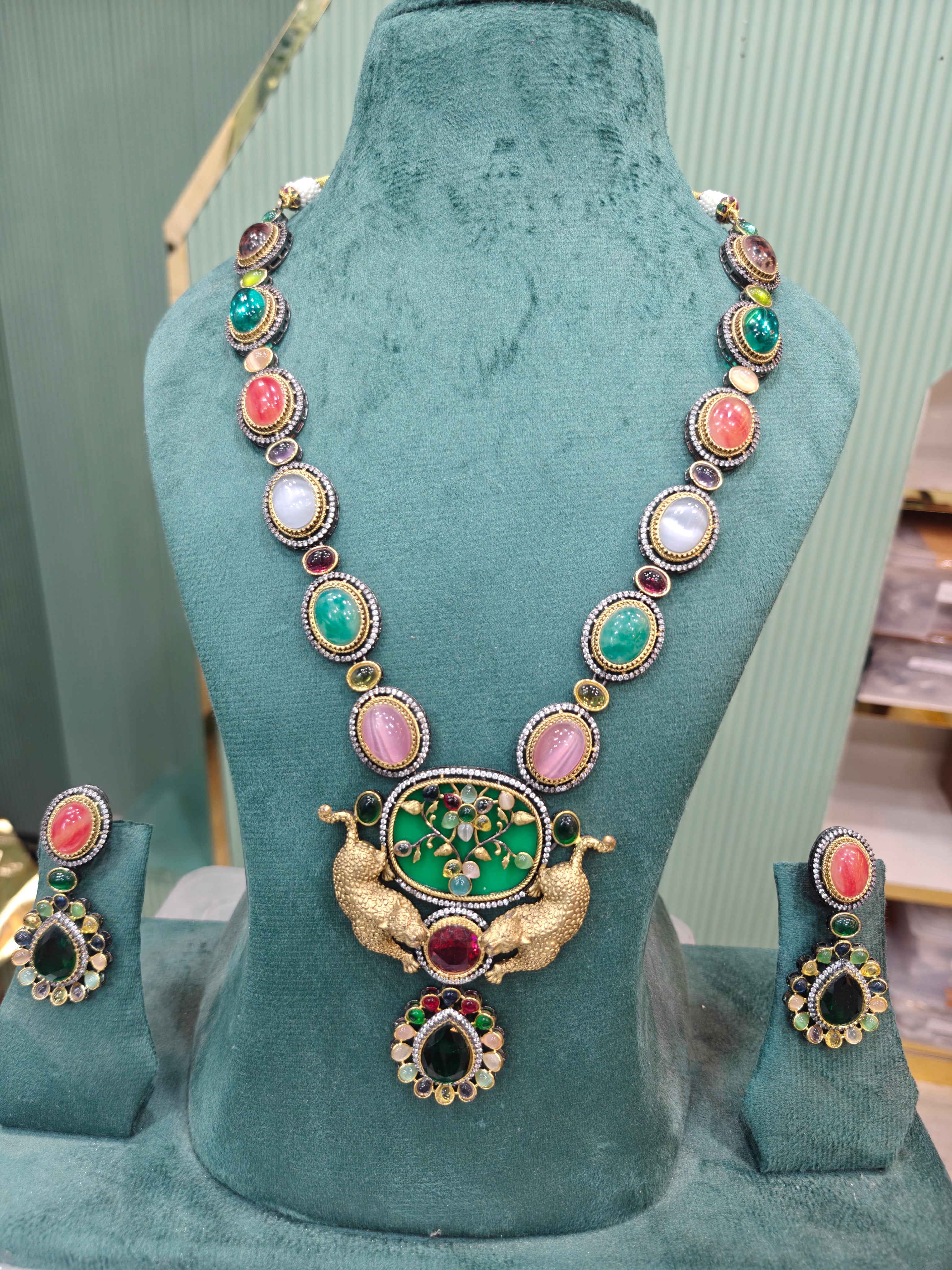 Sabya Inspired Mehrunisa Long Statement Necklace Set