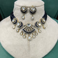 Bidisha Uncut Polki and Hydro Choker Set- Blue