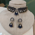 Estella Doublet Collar Necklace Set- Blue