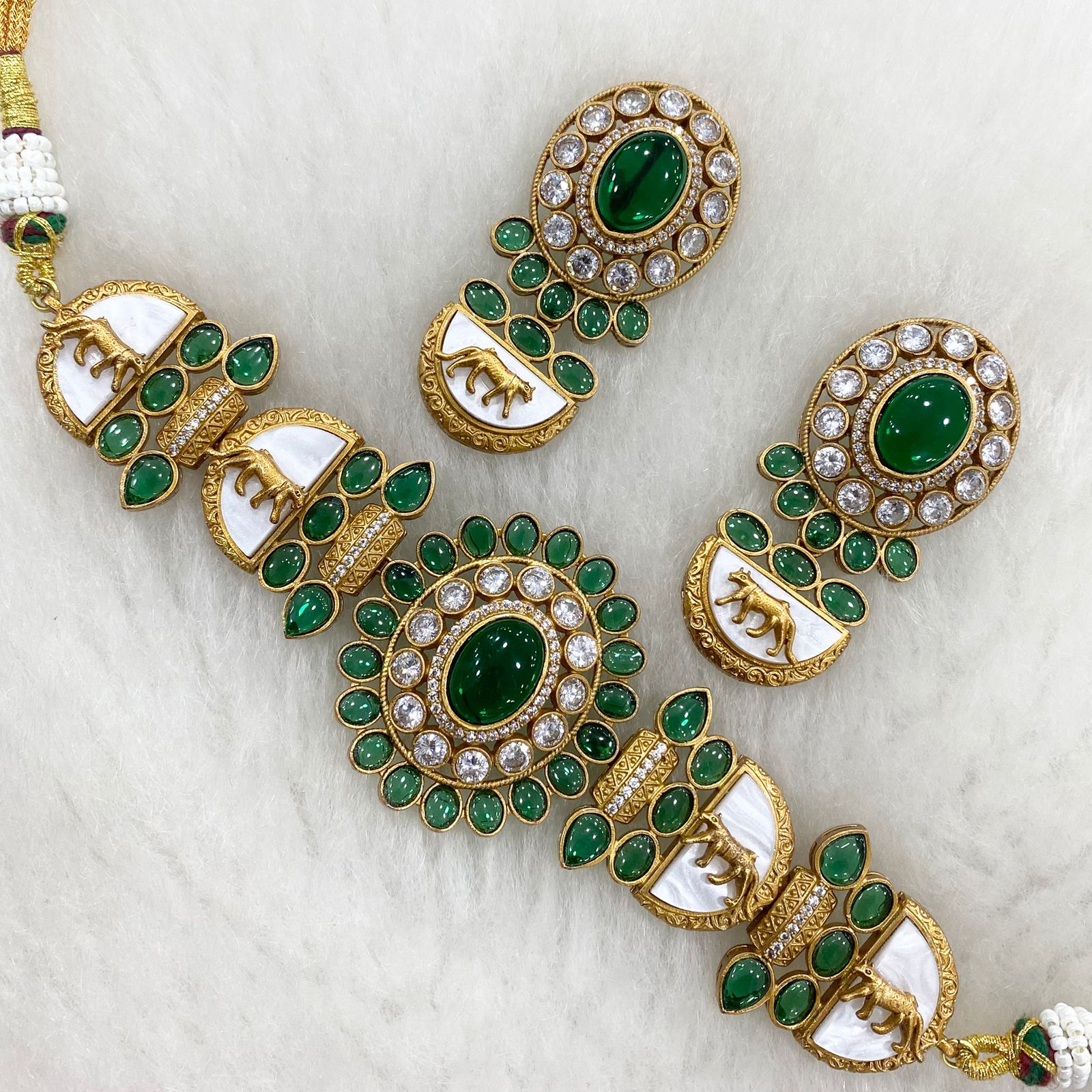 Ridhima Sabya Inspired Choker Set- Green