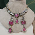 Madhumita Doublet Polki Necklace Set- Pink