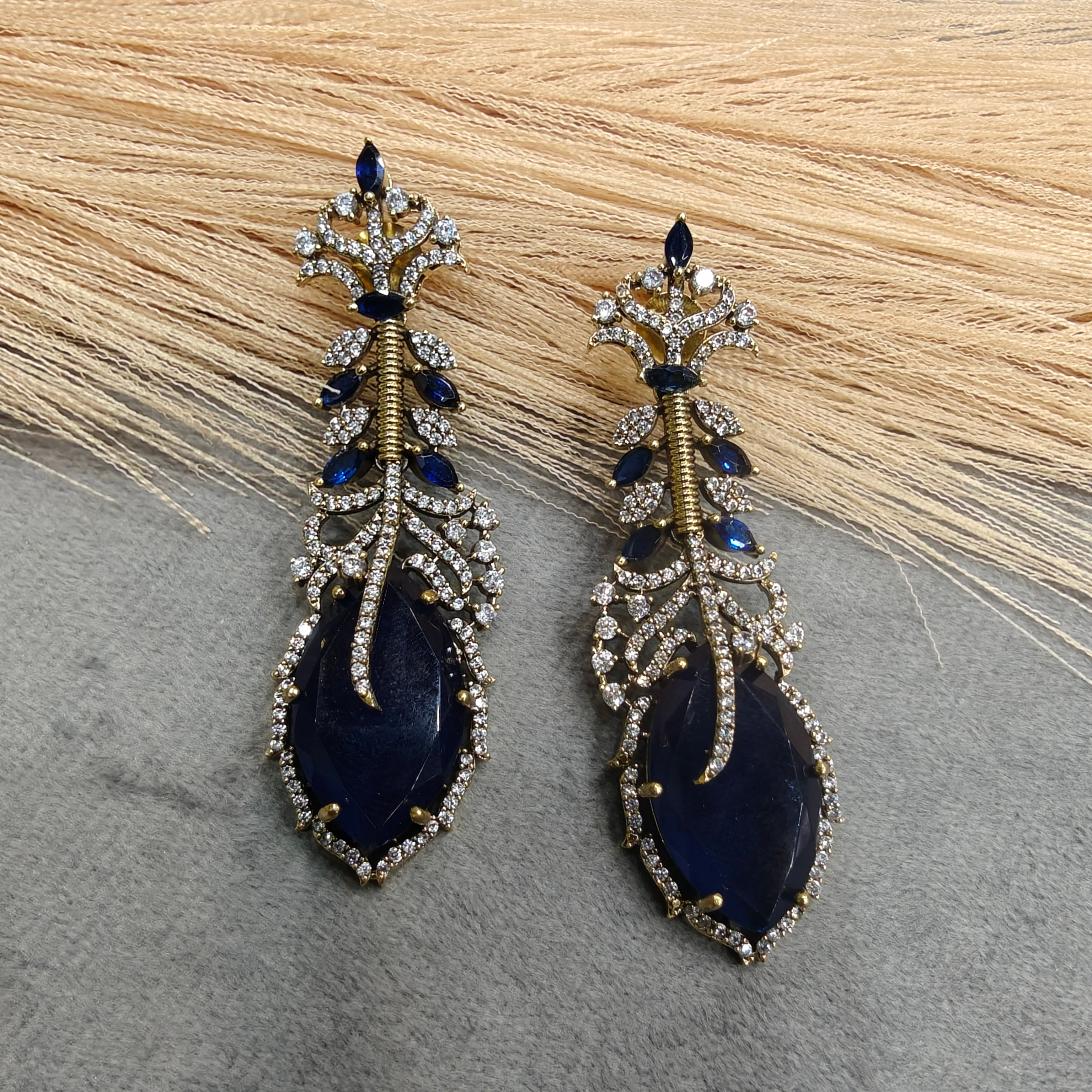 Varenya Doublet Earrings- Blue