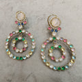 Sabyasachi inspired Kanishka Statement Earrings- Rose Quartz Multi