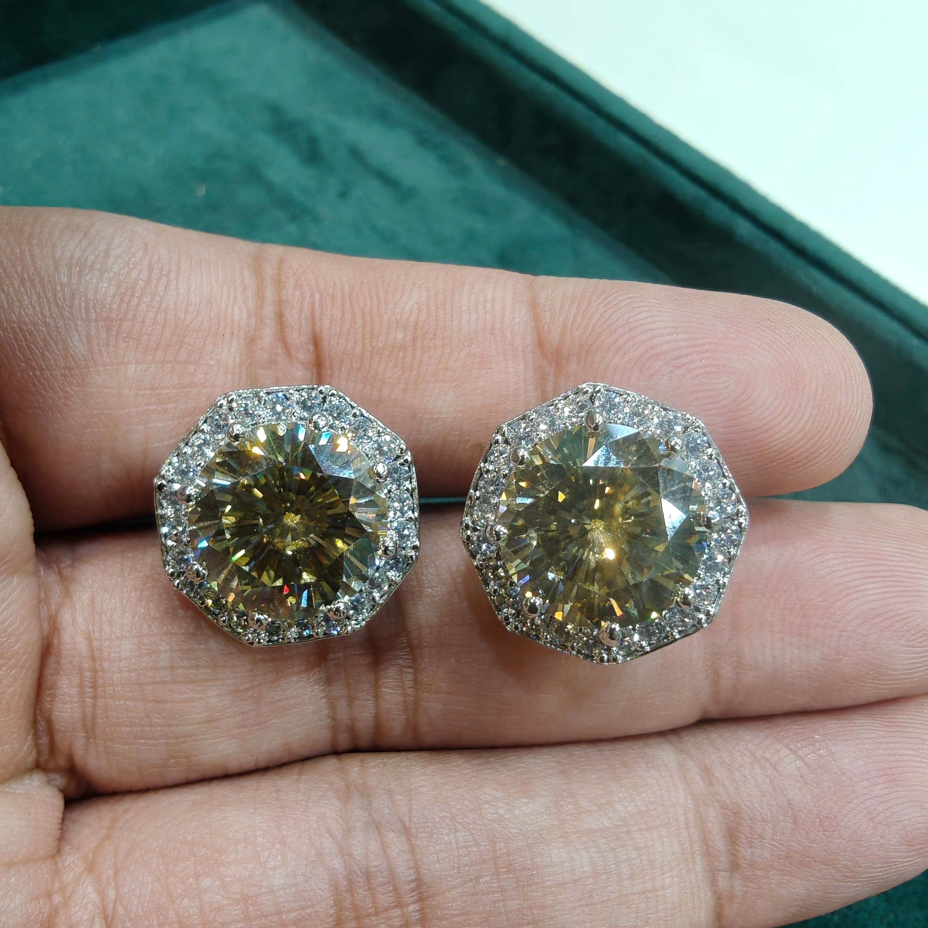 Rosella Swarovski Studs - Gold Yellow