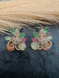 Dhara Sabya Inspired Gemstone Studs- Multi Coral