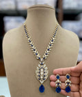 Deepika Inspired Bella Doublet Necklace Set - Blue