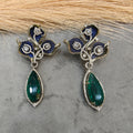 Shalvi Designer Doublet Earrings- Blue Green