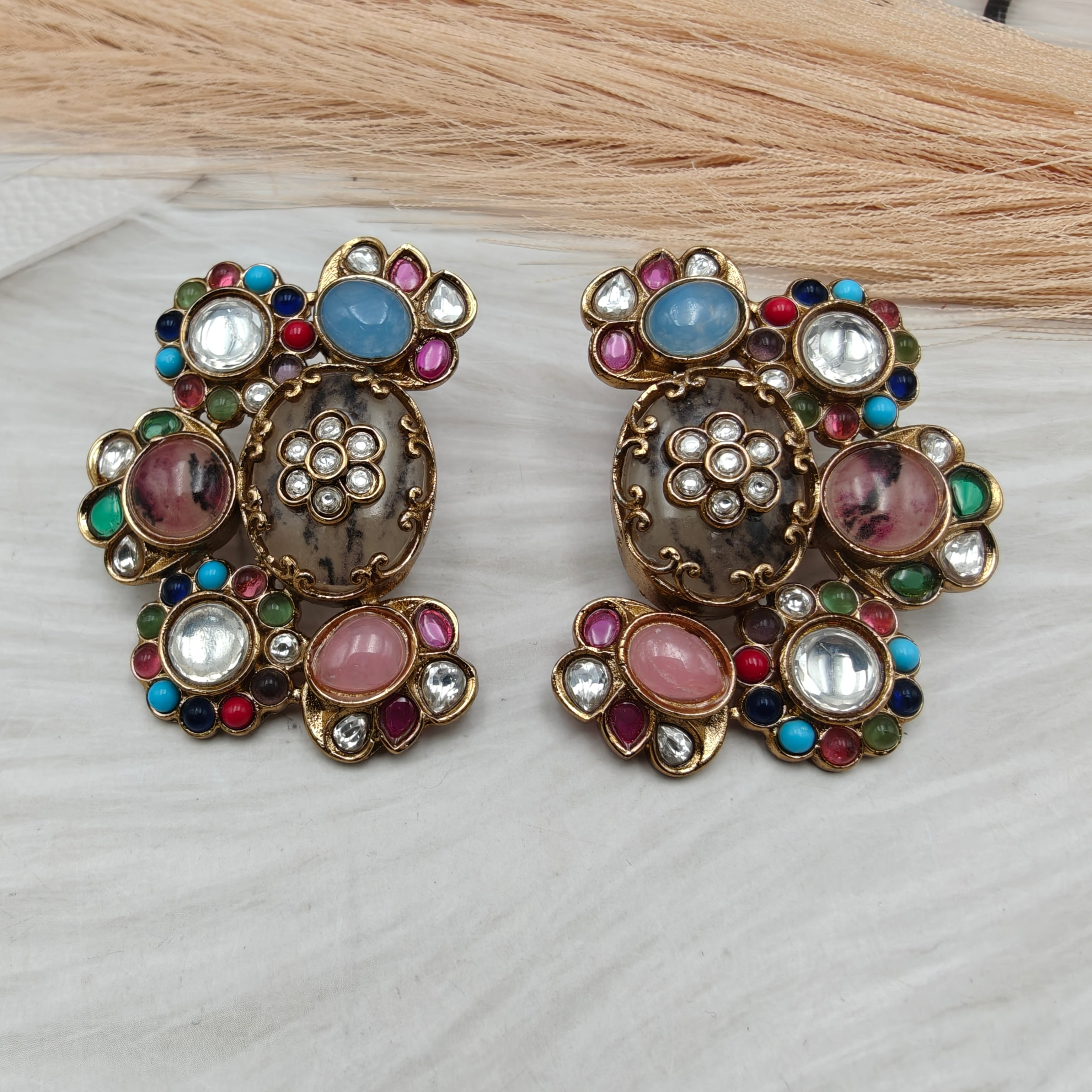 Shagna Gemstone Studs - Multi 1