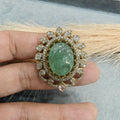 Naima Sabya Inspired Gemstone Adjustable Ring- Mint Green