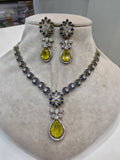 Athleen Doublet Necklace Set- Blue Yellow