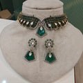 Estella Doublet Collar Necklace Set- Emerald Green