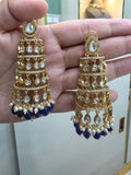 Roohani Jhoomar Earrings- Blue