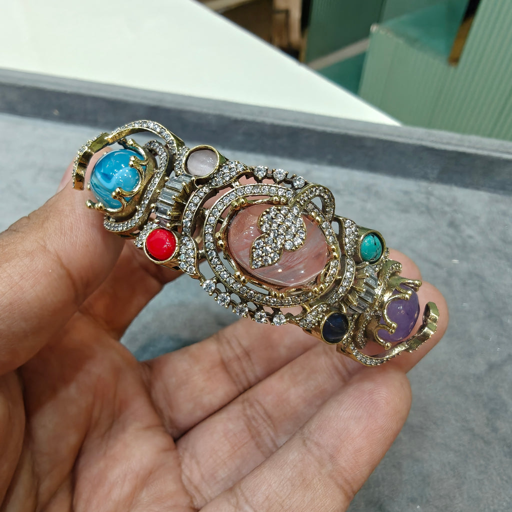 Anantika Sabya Inspired Quartz Doublet Adjustable Bracelet- Multi 2