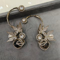 Advisha Butterfly Gemstone Statement Earcuff- Brown Neutral