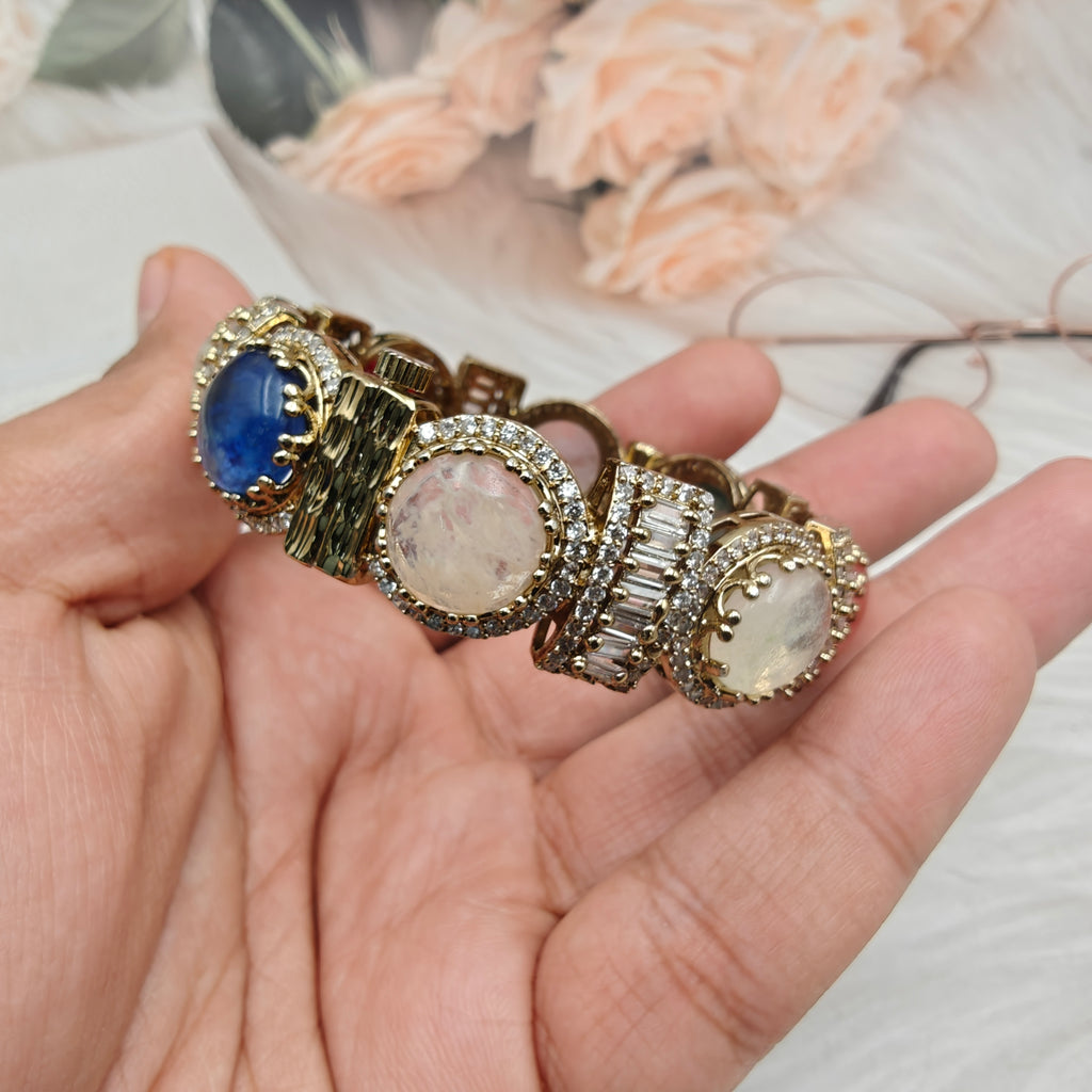 Banno Sabyasachi Inspired Openable Bangle - White Multi