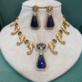 Gajraj Holdali Necklace Set- Blue