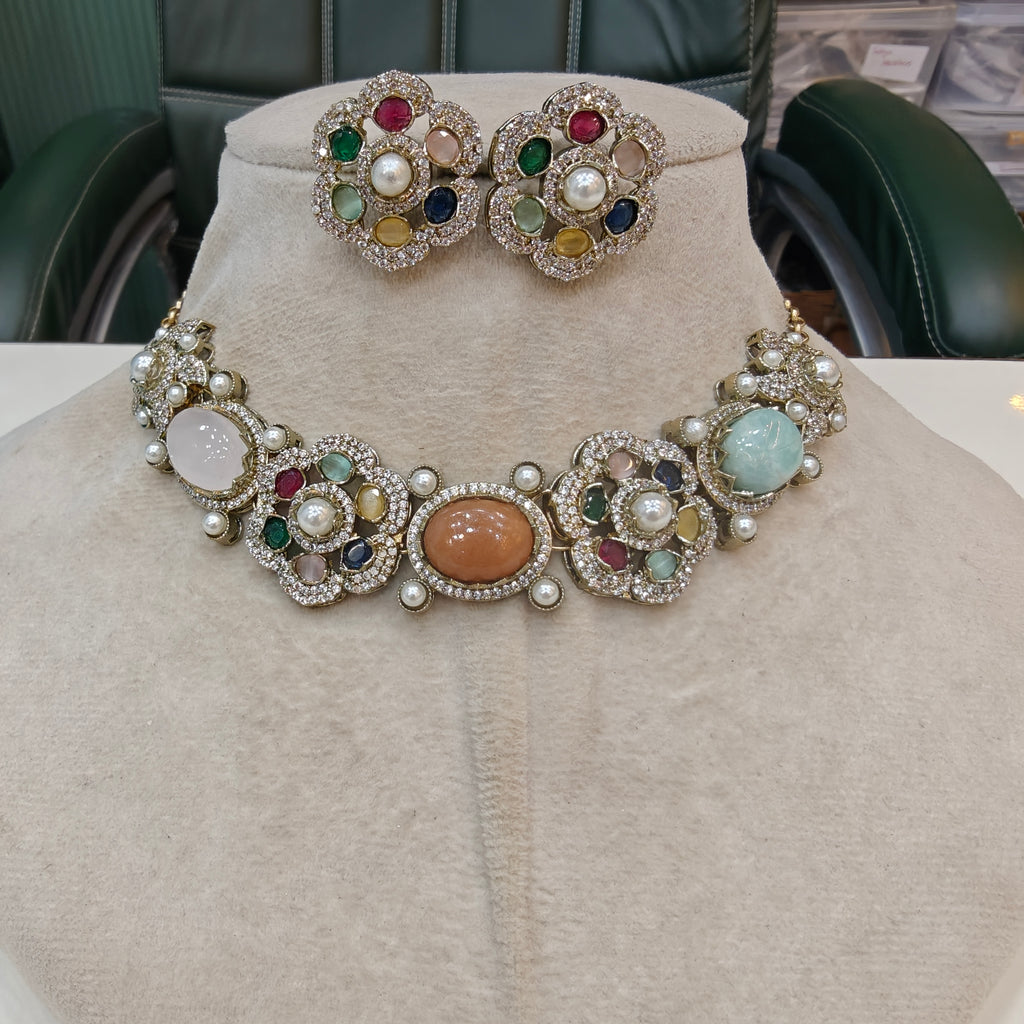 Nitima Sabya Inspired Sleek Choker Set- Multi