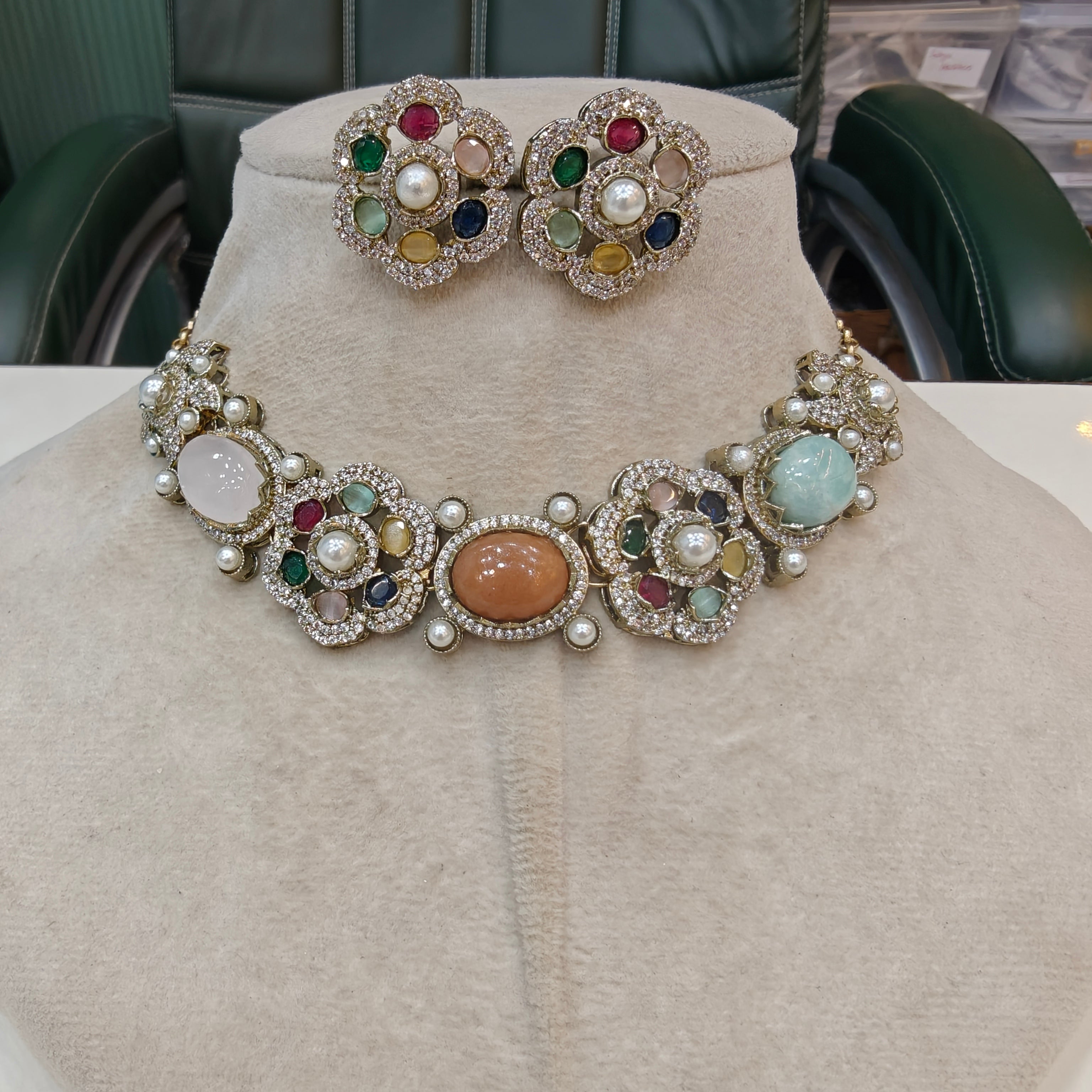 Nitima Sabya Inspired Sleek Choker Set- Multi