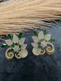 Dhara Sabya Inspired Gemstone Studs- Green White