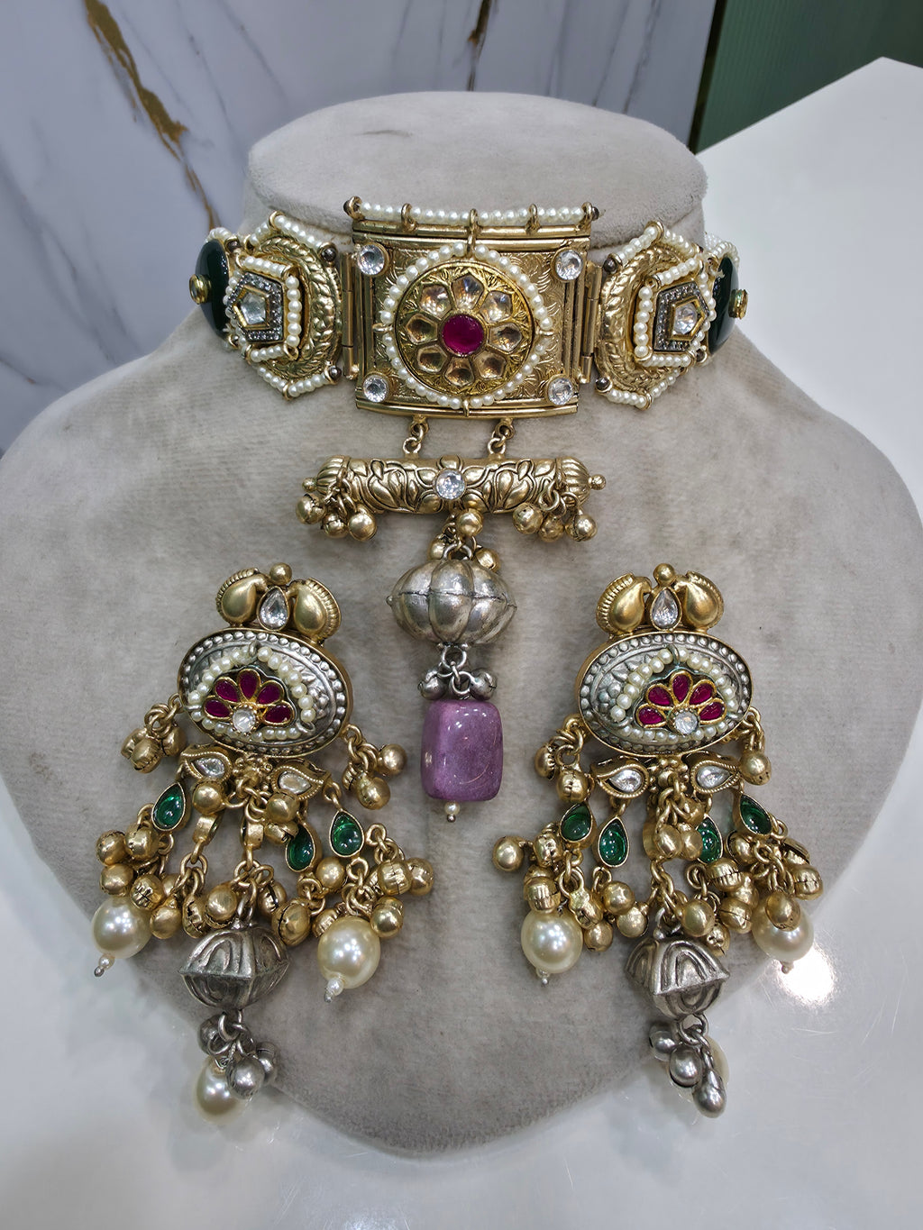 Charvi Amrapali Fusion Brass Choker Set