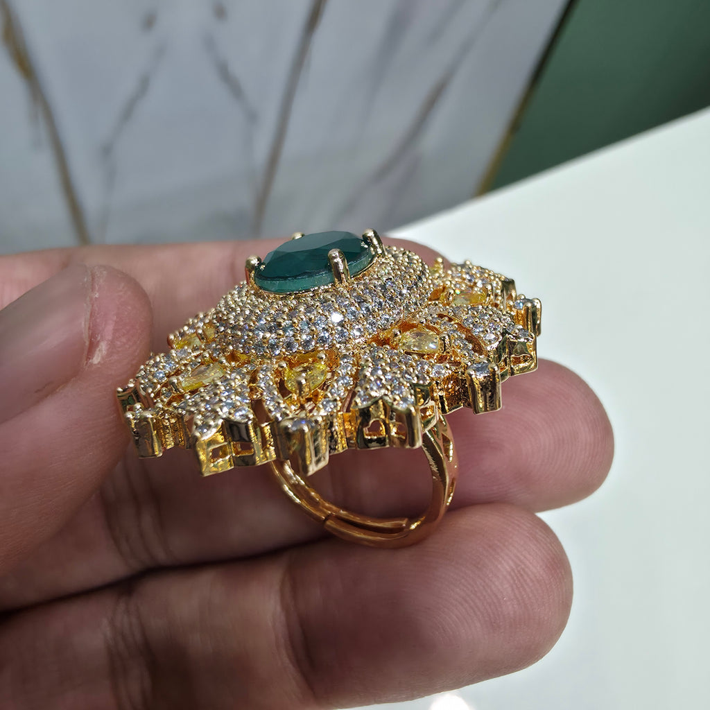 Uditi Hazoori Doublet Adjustable Ring - Emerald Yellow