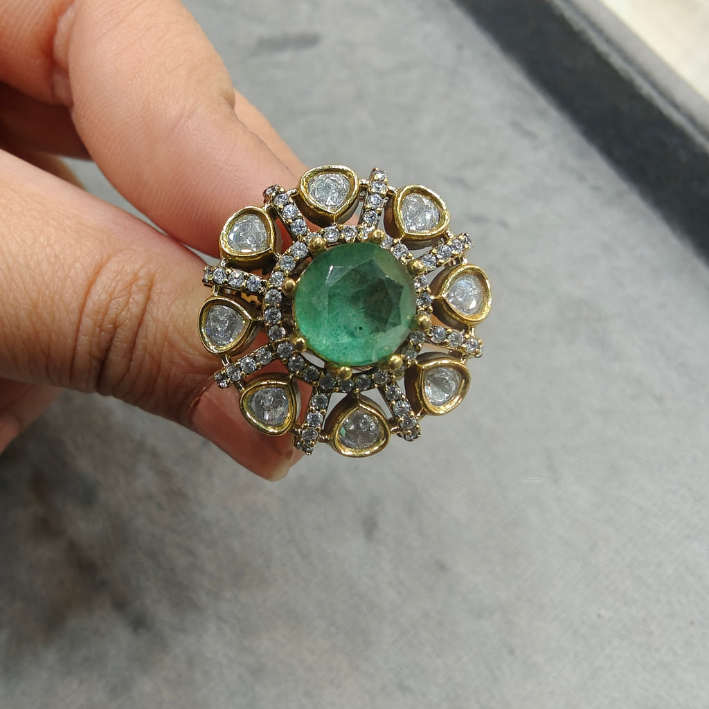 Twisha Doublet Adjustable Ring- Mint