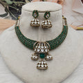 Sayesha Moissanite Statement Hasli Set - Green