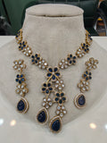 Siya Flower Necklace Set- Blue