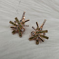 Charvie Crystal AD Studs- Olive Green