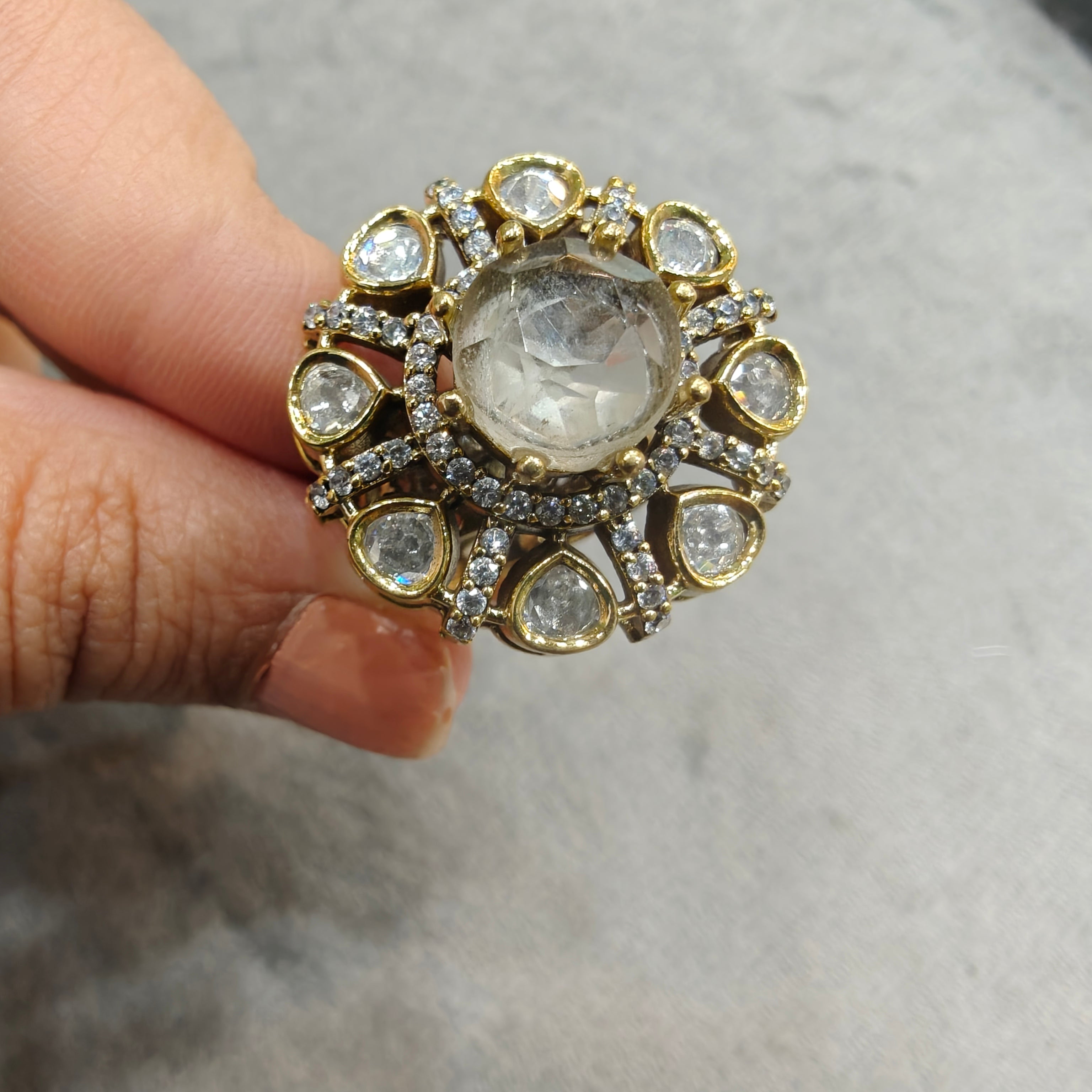 Twisha Doublet Adjustable Ring- White