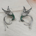 Astra Phoenix CZ Statement Earrings- Black Green