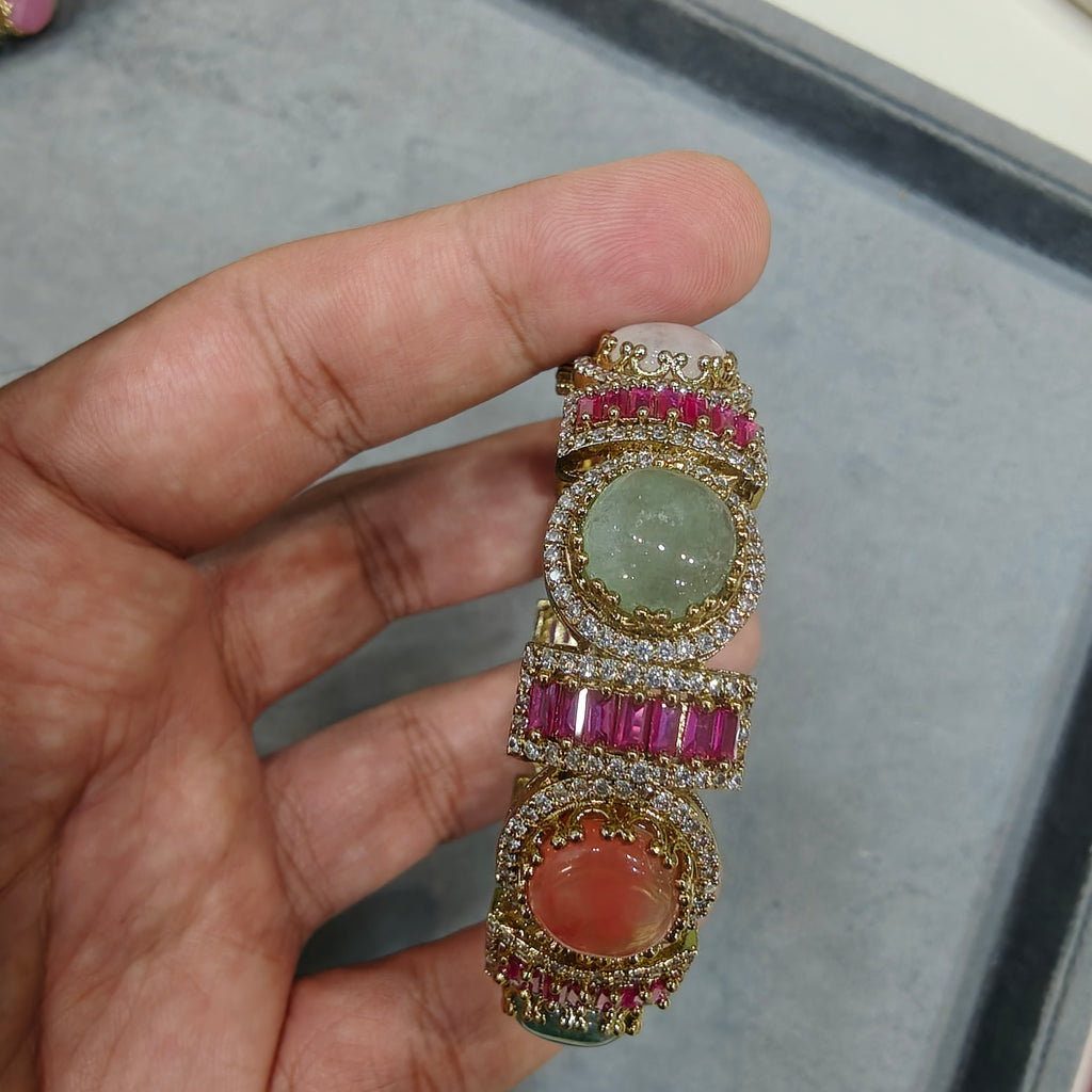 Banno Sabyasachi Inspired Openable Bangle - Ruby Multi
