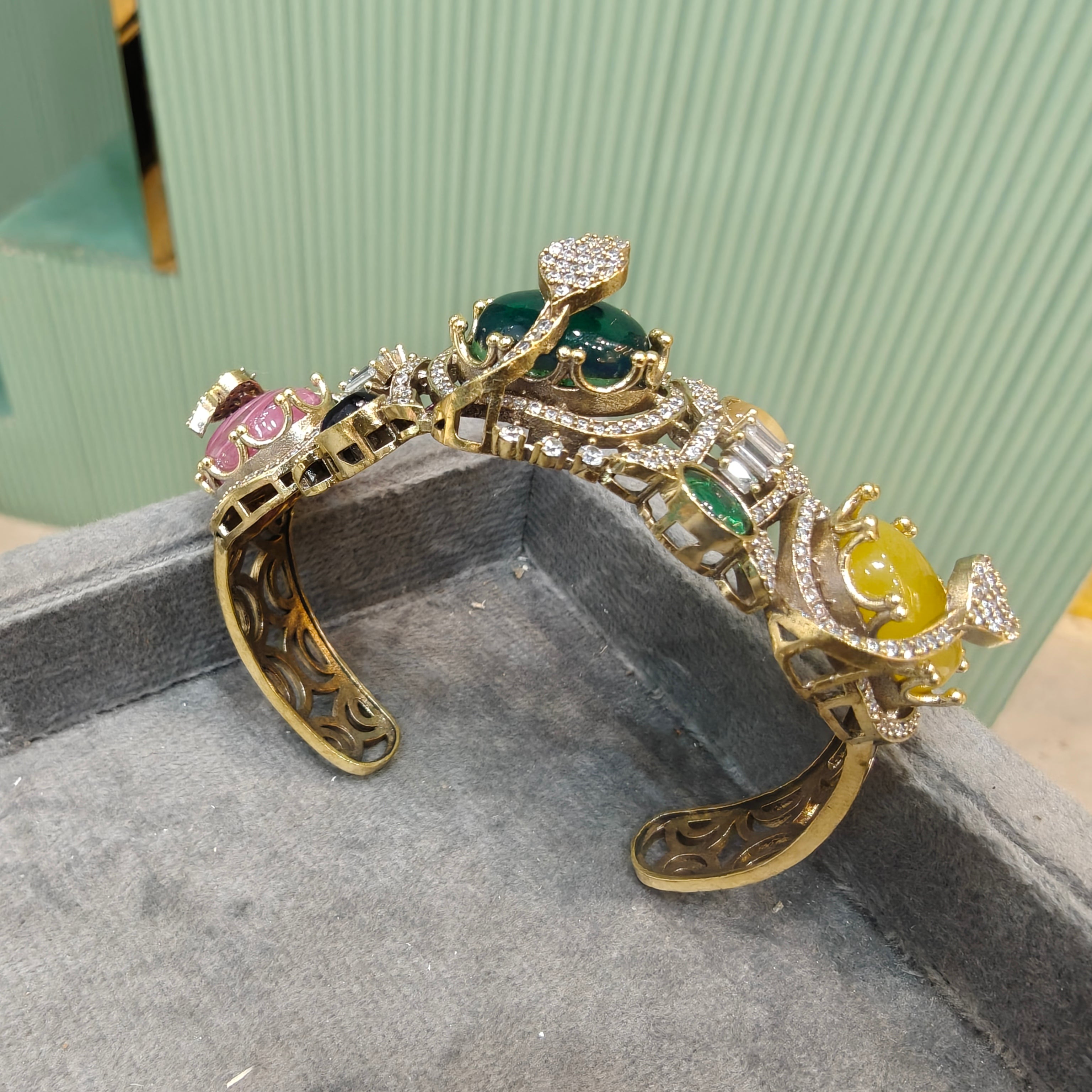 Anantika Sabya Inspired Quartz Doublet Adjustable Bracelet- Multi 1